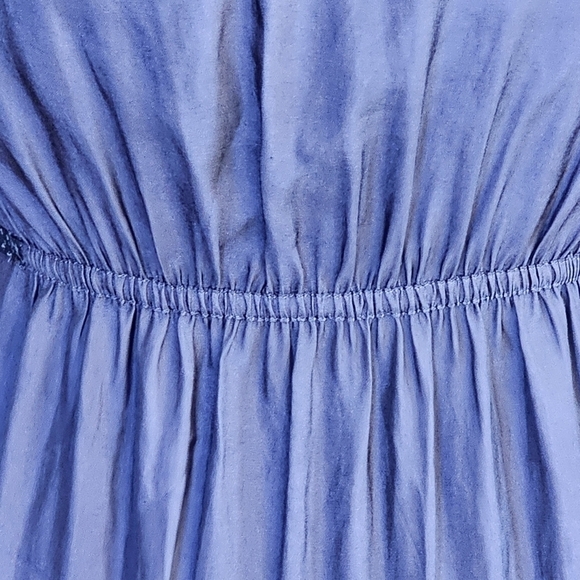 American Eagle Ruffle Short Sleeve Adjustable Waist Mini Dress Blue Size S - Picture 10 of 14